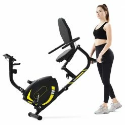 Promo 🌟 Merax Indoor Ergonomic Exercise Bike Seat Adjustment 8-level Resistance Adjustment LCD Display Maximum Load 120kg - Yellow 😀 -DE Sports & Outdoors Shop 999954f11d0e4ccca5e2ef90a44bff58 475036 3