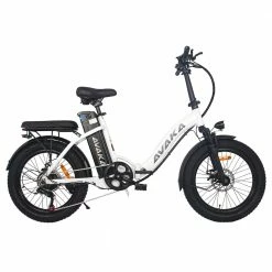 Flash Sale 🧨 AVAKA BZ20 PLUS Electric Bike Foldable 20*3.0 Inch Fat Tires 500W Brushless Motor 25Km/h Max Speed 48V 15Ah Battery 100Km Range 120KG Max Load Dual Disc Brake Shimano 7-Speed Gear IP54 Waterproof LCD Display- FT Wheel White 😉