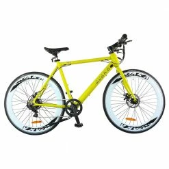Coupon 😉 AVAKA R1 Electric Bike 700C*32C Inch Wheels 250W Brushless Motor 25Km/h Max Speed 36V 9Ah Battery Shimano 7-Speed Transmission IP65 Waterproof Double Mechanical Disc Brake LCD Display - Yellow 😀