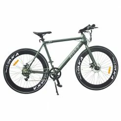 Buy 😉 AVAKA R1 Electric Bike 700C*32C Inch Wheels 250W Brushless Motor 25Km/h Max Speed 36V 9Ah Battery Shimano 7-Speed Transmission IP65 Waterproof Double Mechanical Disc Brake LCD Display - Army Green 🤩