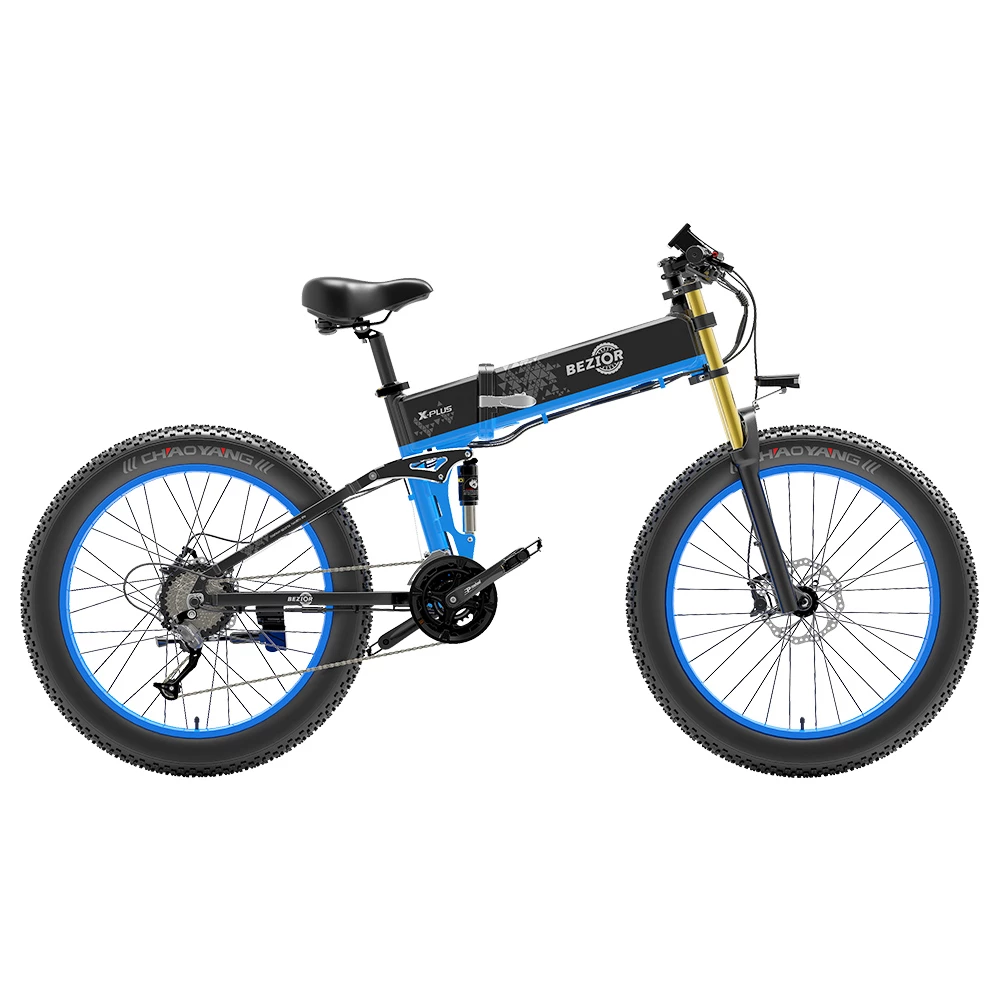 Promo π BEZIOR X-PLUS Electric Bike 1500W Motor 48V 17.5Ah Battery 26*4.0 Inch Fat Tire Mountain Bike 40Km/h Max Speed 200kg Load 130KM Range LCD Display IP54 Wateroroof - Blue π 2 Promo π BEZIOR X-PLUS Electric Bike 1500W Motor 48V 17.5Ah Battery 26*4.0 Inch Fat Tire Mountain Bike 40Km/h Max Speed 200kg Load 130KM Range LCD Display IP54 Wateroroof - Blue π - Image 2