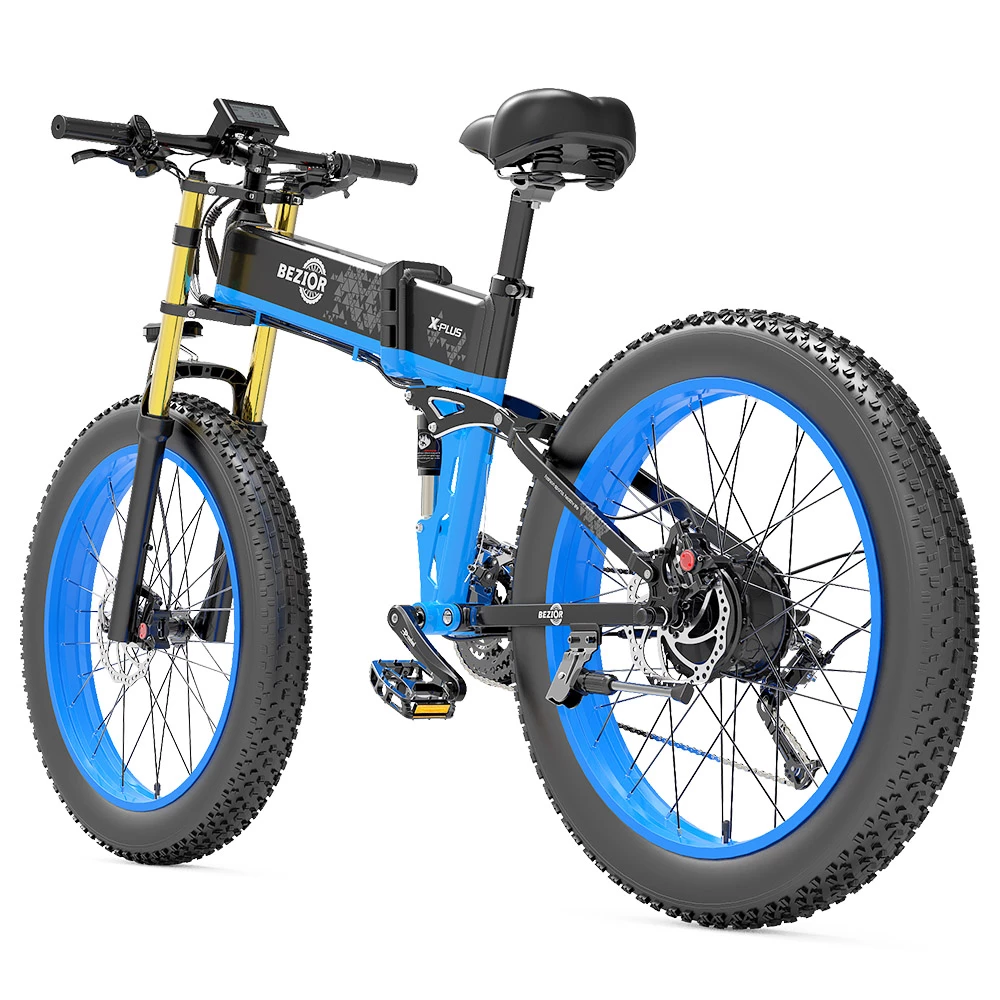 Promo π BEZIOR X-PLUS Electric Bike 1500W Motor 48V 17.5Ah Battery 26*4.0 Inch Fat Tire Mountain Bike 40Km/h Max Speed 200kg Load 130KM Range LCD Display IP54 Wateroroof - Blue π 5 Promo π BEZIOR X-PLUS Electric Bike 1500W Motor 48V 17.5Ah Battery 26*4.0 Inch Fat Tire Mountain Bike 40Km/h Max Speed 200kg Load 130KM Range LCD Display IP54 Wateroroof - Blue π - Image 5