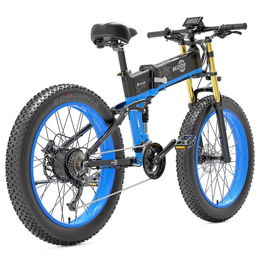 Promo π BEZIOR X-PLUS Electric Bike 1500W Motor 48V 17.5Ah Battery 26*4.0 Inch Fat Tire Mountain Bike 40Km/h Max Speed 200kg Load 130KM Range LCD Display IP54 Wateroroof - Blue π 6 Promo π BEZIOR X-PLUS Electric Bike 1500W Motor 48V 17.5Ah Battery 26*4.0 Inch Fat Tire Mountain Bike 40Km/h Max Speed 200kg Load 130KM Range LCD Display IP54 Wateroroof - Blue π - Image 6