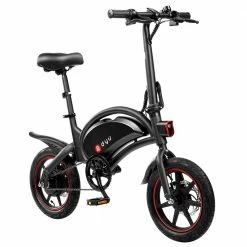 Best Pirce ⭐ DYU D3F with Pedal Folding Moped Electric Bike 14 Inch Inflatable Rubber Tires 240W Motor 10Ah Battery Max Speed 25km/h Up To 45km Range Dual Disc Brakes Adjustable Height - Black 👏 -DE Sports & Outdoors Shop DYU D3F Folding Moped Electric Bike 14 Inch Black 425969 2