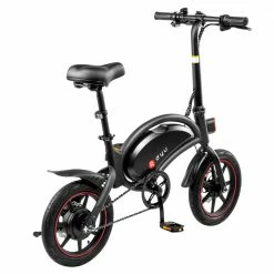 Best Pirce ⭐ DYU D3F with Pedal Folding Moped Electric Bike 14 Inch Inflatable Rubber Tires 240W Motor 10Ah Battery Max Speed 25km/h Up To 45km Range Dual Disc Brakes Adjustable Height - Black 👏 -DE Sports & Outdoors Shop DYU D3F Folding Moped Electric Bike 14 Inch Black 425969 3