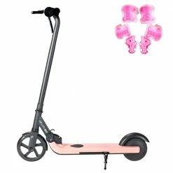 Deals 🔔 GOGOBEST V1 Electric Folding Children Scooter 150W Motor 21.6V 2AH Battery Max Speed 4~6Km/h for Kid's Outdoor Sports with Free Knees and Elbows Protectors - Pink 🎁