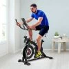New 🎁 M&T YS-S05 Indoor Cycling Bike with 4-Way Adjustable Handle & Seat, Home Fitness Stationary Aerobic Portable Spinning Bike - Red Black 🔔