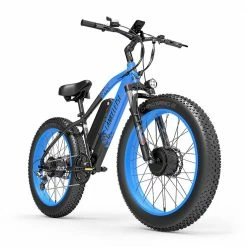 Best Sale ❤️ LANKELEISI MG740 PLUS Electric Bike 26*4.0'' Tires 1000W*2 Dual Motor 17.5Ah Battery 49km/h Max Speed - Black & Blue 👍 -DE Sports & Outdoors Shop LANKELEISI MG740 PLUS Electric Bike Black Blue 516947 2