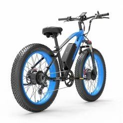 Best Sale ❤️ LANKELEISI MG740 PLUS Electric Bike 26*4.0'' Tires 1000W*2 Dual Motor 17.5Ah Battery 49km/h Max Speed - Black & Blue 👍 -DE Sports & Outdoors Shop LANKELEISI MG740 PLUS Electric Bike Black Blue 516947 4