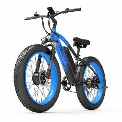 Best Sale ❤️ LANKELEISI MG740 PLUS Electric Bike 26*4.0'' Tires 1000W*2 Dual Motor 17.5Ah Battery 49km/h Max Speed - Black & Blue 👍 -DE Sports & Outdoors Shop LANKELEISI MG740 PLUS Electric Bike Black Blue 516947 5
