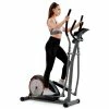 Discount 😉 Merax Cross Portable Trainer Elliptical with LCD Display Equipment Stand For Home Exercises 8 Levels - Silver ⭐