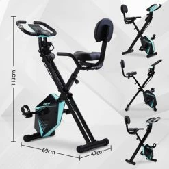 Promo 🛒 Merax Foldable Cycling Exercise Bike with LCD Screen Adjustable Height and Arm Resistance Bands for Indoor Workout-Blue 💯 -DE Sports & Outdoors Shop Merax Foldable Cycling Bike with LCD Screen Adjustable Height and Arm 426384 4 2