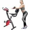 Cheapest 😍 Merax X-Bike Magnetic Folding Fitness Bike 2.5 kg Flywheel LCD Display For Cardio Workout Cycling Indoor Exercise Training - Black Red 😍