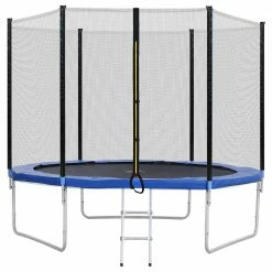 DE Sports & Outdoors Shop -DE Sports & Outdoors Shop Outdoor 10FT Trampoline with Safety Fence and Net Padded Poles 501458 1