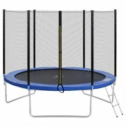 Buy ✨ Outdoor Trampoline With Safety Fence And Ladder, 10FT Garden Trampoline With 150KG Passed GS And TUV Test ⭐ -DE Sports & Outdoors Shop Outdoor 10FT Trampoline with Safety Fence and Net Padded Poles 501458 2