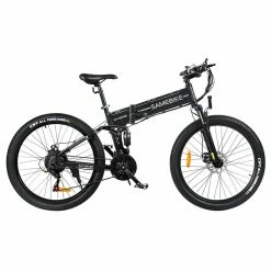 Hot Sale ✔️ SAMEBIKE LO26-II Foldable Mountain Electric Bike 750W Motor 48V 10Ah Battery 60-80 km Range 35km/h Max Speed - Black 🌟