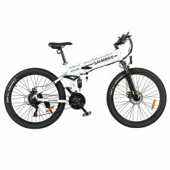 Deals 🎁 SAMEBIKE LO26-II Foldable Mountain Electric Bike 750W Motor 48V 10Ah Battery 60-80 km Range 35km/h Max Speed - White 👍