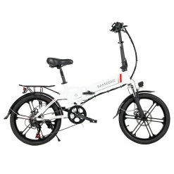 Best Sale 🎉 SAMEBIKE 20LVXD30-II Folding Electric Moped Bike 20 Inch Tire 48V 350W Motor 10Ah Battery 30km/h Max Speed - White ❤️