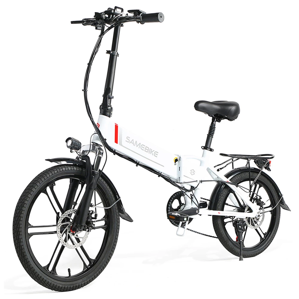 Best Sale 🎉 SAMEBIKE 20LVXD30-II Folding Electric Moped Bike 20 Inch Tire 48V 350W Motor 10Ah Battery 30km/h Max Speed - White ❤️ 4 Best Sale 🎉 SAMEBIKE 20LVXD30-II Folding Electric Moped Bike 20 Inch Tire 48V 350W Motor 10Ah Battery 30km/h Max Speed - White ❤️ - Image 4
