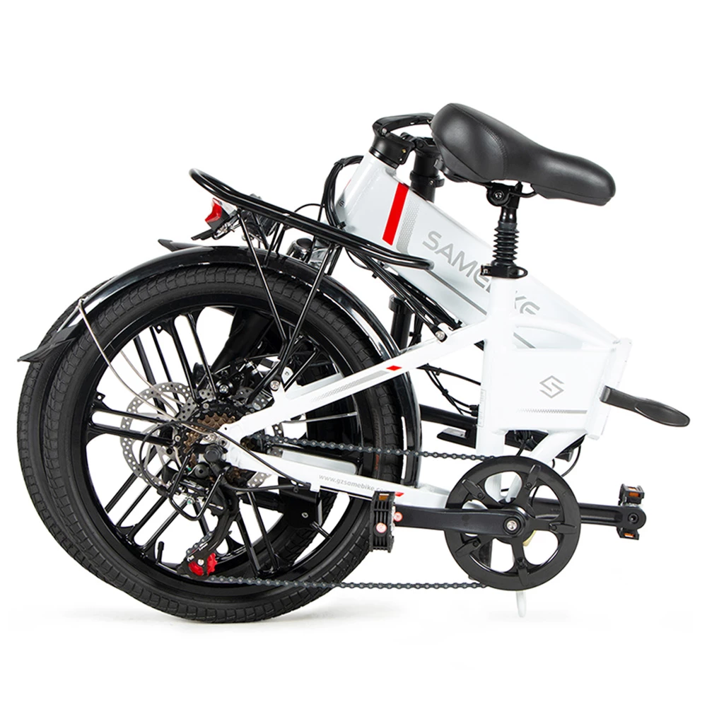 Best Sale 🎉 SAMEBIKE 20LVXD30-II Folding Electric Moped Bike 20 Inch Tire 48V 350W Motor 10Ah Battery 30km/h Max Speed - White ❤️ 5 Best Sale 🎉 SAMEBIKE 20LVXD30-II Folding Electric Moped Bike 20 Inch Tire 48V 350W Motor 10Ah Battery 30km/h Max Speed - White ❤️ - Image 5
