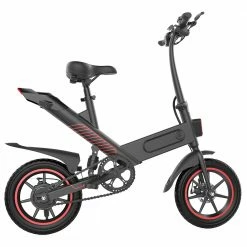 Discount 😀 Y1 Electric Bike 350W Motor 36V 10.4Ah Battery 14'' Tire 25km/h Max Speed 30-40km Range - Black ✔️