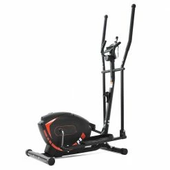 Wholesale 👍 Merax Indoor Ergonomic Exercise Bike Elliptical Machine 8-level Resistance Adjustment Magnetic Brake System Non-slip Pedal LCD Display Maximum Load 120kg - Red 🔔
