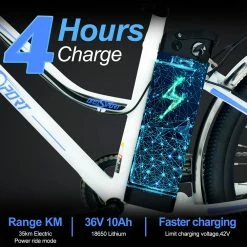 Outlet ⭐ ONESPORT BK1 Electric Bike 26 Inch Tires 36V 350W Motor 10Ah Battery 25Km/h Max Speed Shimano 7 Speed Gear Front Suspension and Dual Disc Brakes 120KG Max Load - White 😀 -DE Sports & Outdoors Shop bk1 electric bike 36v 350w motor 10ah battery white 1e4d52 1666341080744