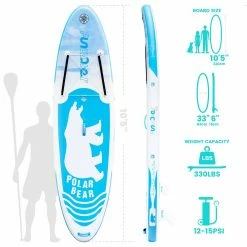 Flash Sale 🌟 FunWater Polar Bear 320*83*15 Inch Inflatable Stand Up Paddling Board Adjustable Maximum Load 150kg 🔥 -DE Sports & Outdoors Shop d5c808c7af834d8f8e04859e401a391e 500280 3