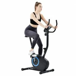 Hot Sale 😍 Merax Indoor Ergonomic Exercise Bike Resistance and Height Adjustment LCD Display with Cup Holders Maximum Load 120kg - Blue ✔️ -DE Sports & Outdoors Shop eb1647e61bb149d5828f004eaf17a779 475034 5