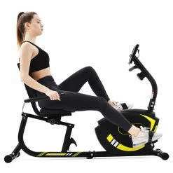 Promo 🌟 Merax Indoor Ergonomic Exercise Bike Seat Adjustment 8-level Resistance Adjustment LCD Display Maximum Load 120kg - Yellow 😀 -DE Sports & Outdoors Shop f6b072779916412d995443689841cd30 475036 4