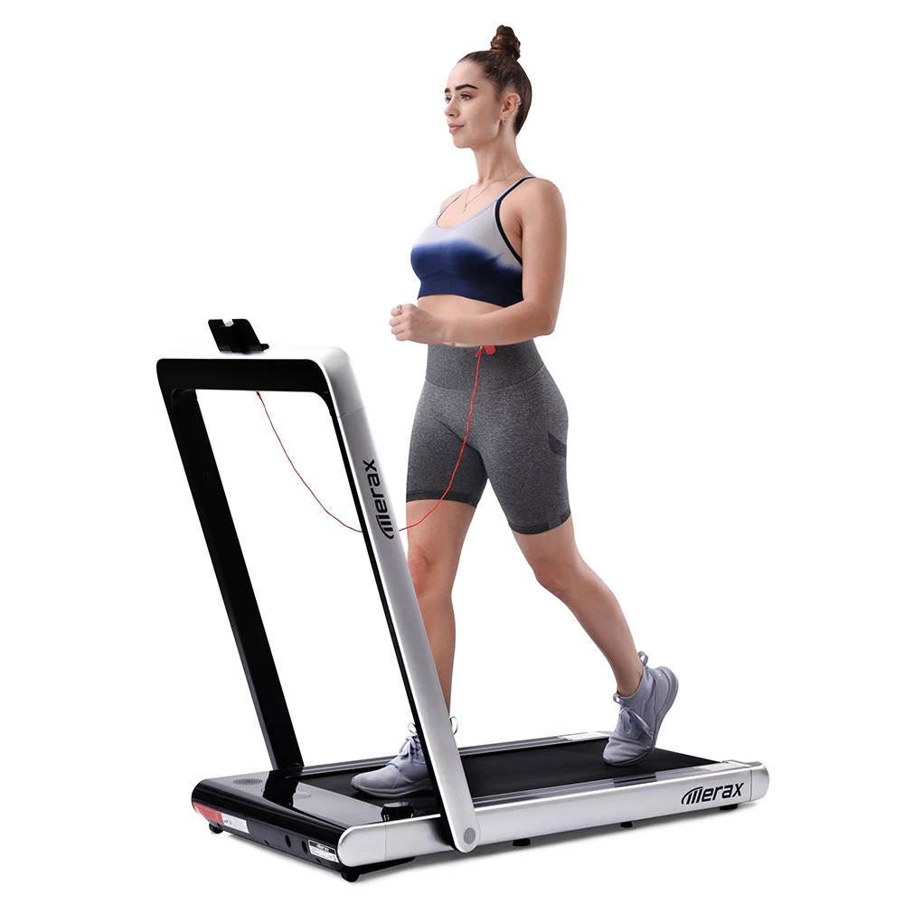 Budget 👏 Merax 2.25 HP Electric Folding Treadmill 2-in-1 Running Machine with Remote Control/LED Display Fully Assembled Portable - Silver 🔥 3 Budget 👏 Merax 2.25 HP Electric Folding Treadmill 2-in-1 Running Machine with Remote Control/LED Display Fully Assembled Portable - Silver 🔥 - Image 3