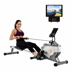 New ✨ Merax Folding Rowing Machine with Magnetic Tension system LED monitor for fitness Compact folding design - Black 🧨