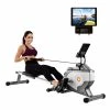Best Sale 🧨 Merax Folding Rowing Machine with Magnetic Tension system LED monitor for fitness Compact folding design - Black ✔️