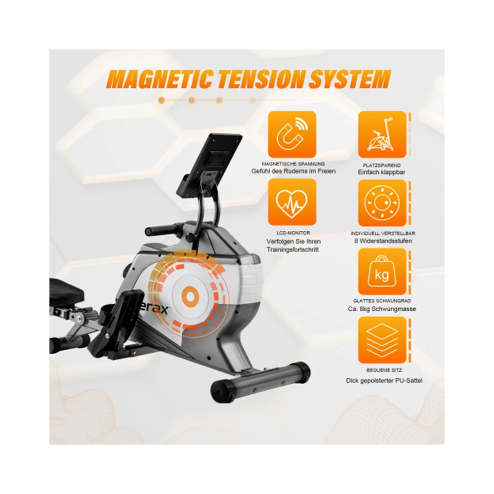 Best Sale ๐งจ Merax Folding Rowing Machine with Magnetic Tension system LED monitor for fitness Compact folding design - Black โ๏ธ 3 Best Sale ๐งจ Merax Folding Rowing Machine with Magnetic Tension system LED monitor for fitness Compact folding design - Black โ๏ธ - Image 3