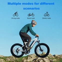 Best Pirce ❤️ ONESPORT ONES1 Electric Bike 26*4.0 Inch Fat Tires 48V 500W Motor 10Ah Battery 25Km/h Max Speed Shimano 7 Speed - White 🧨 -DE Sports & Outdoors Shop ones1 electric bike 48v 500w motor 10ah battery 1b6110 1666340171468