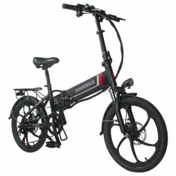 Best deal 😀 Samebike 20LVXD30 20 Inch Portable Folding Electric Bike 10Ah Battery Shimano 7 speed Smart Moped Bicycle 350W Motor Max 35km/h Aluminum Alloy LED Front Light Adjustable Heights - Black 🎁