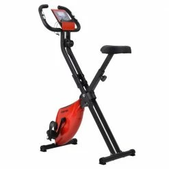 Cheapest 🔥 Merax X-Bike Lite Magnetic Foldable Exercise Bike with Padded Seat and LCD Console - Red 😍