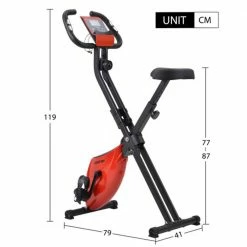 Cheapest 🔥 Merax X-Bike Lite Magnetic Foldable Exercise Bike with Padded Seat and LCD Console - Red 😍 -DE Sports & Outdoors Shop x bike magnetic foldable fitness bike with computer and expander bands 1599464591573